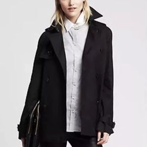 Banana Republic Black Trench Coat Size S